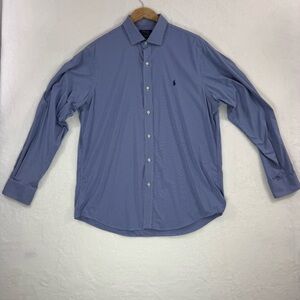 Ralph Lauren Polo Men's Casual Blue Button Down Shirt Size XL